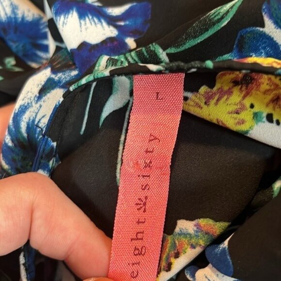 Eight Sixty Floral Long Sleeve Romper Large Womens Cottage Core Boho - Picture 2 of 9